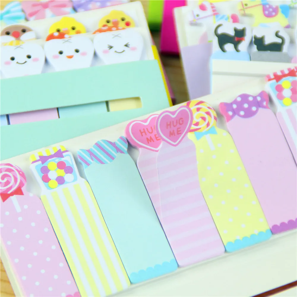 1 шт. Kawaii Канцелярские блокноты закладки креативные милые животные Липкие