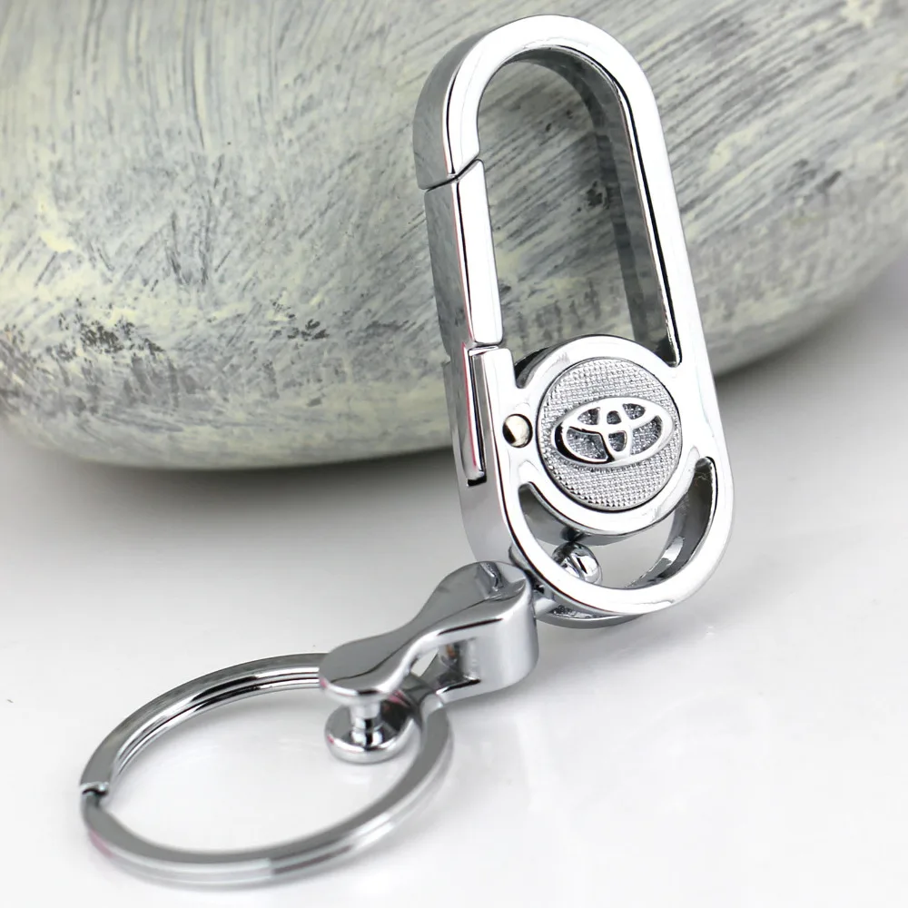 High Quality Silver Metal Toyota Keychain Key Ring Car Styling for