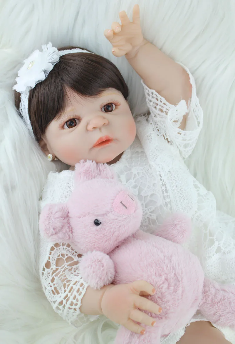 BZDOLL 55 см полностью силиконовый корпус Reborn Girl Baby Doll игрушка Реалистичная виниловая принцесса малыш кукла подарок на день рождения девочка Brinquedos