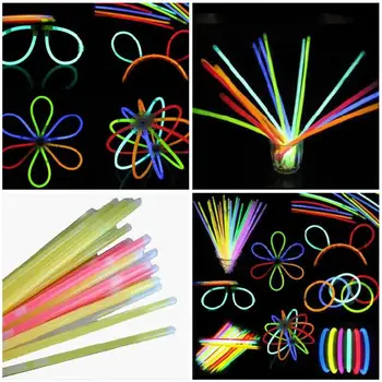

100 Pcs/Set Glow Sticks Bracelet Necklaces Neon Party Lights Premium Party Favors TN88