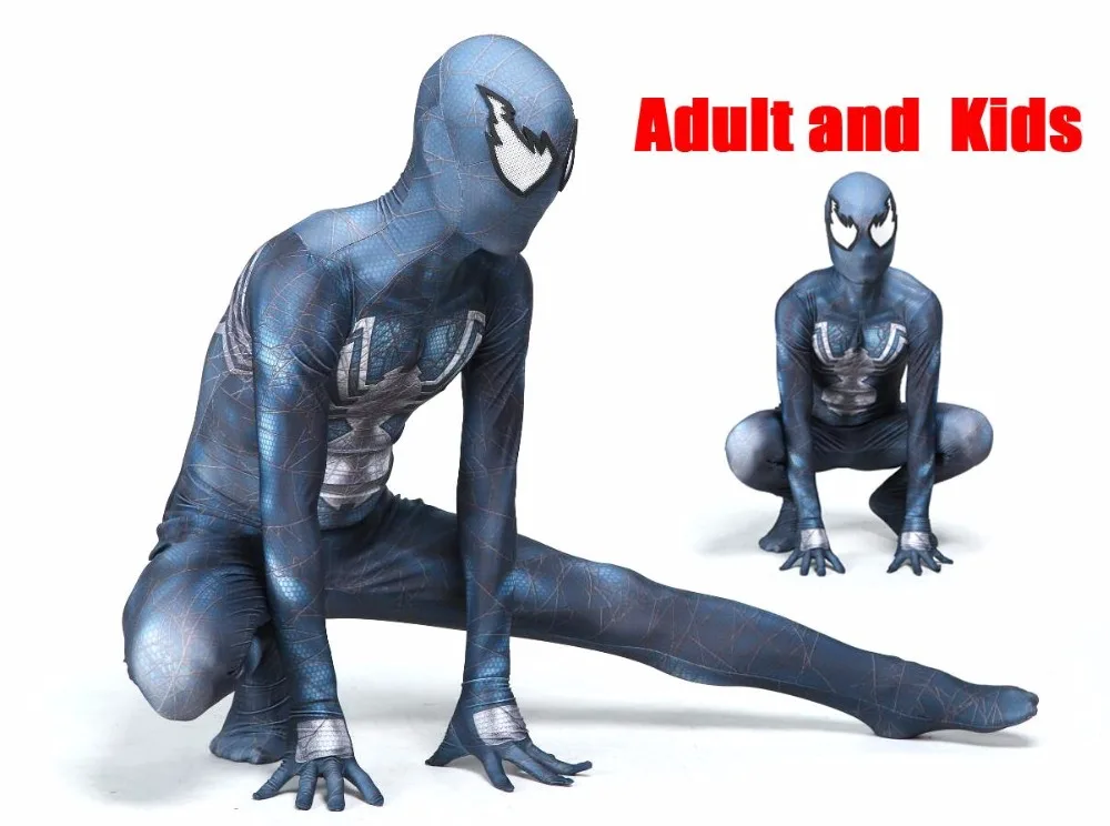 

Venom Spiderman Costumes Custom 3D Printed Symbiote Spider-Man Lycra Cosplay Costume Zentai Spidey Suit for Adults/Kids/Children