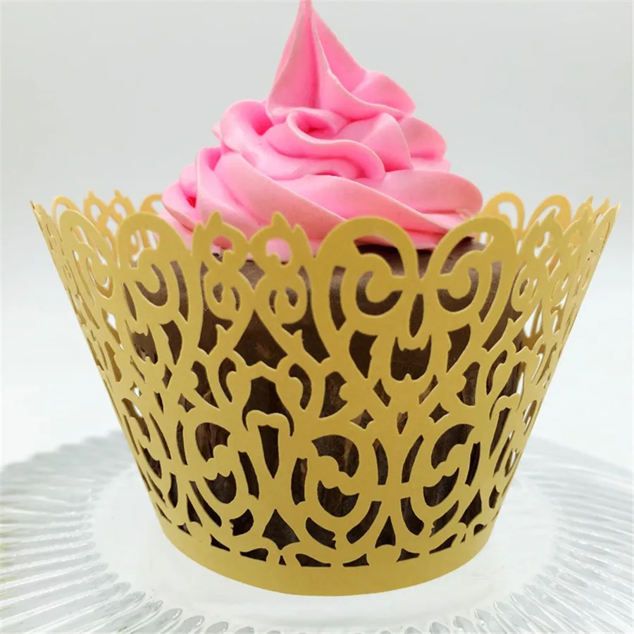 120 шт. творческий Кружева Лазерная резка Cupcake чашки круглый для кекс DIY выпечки