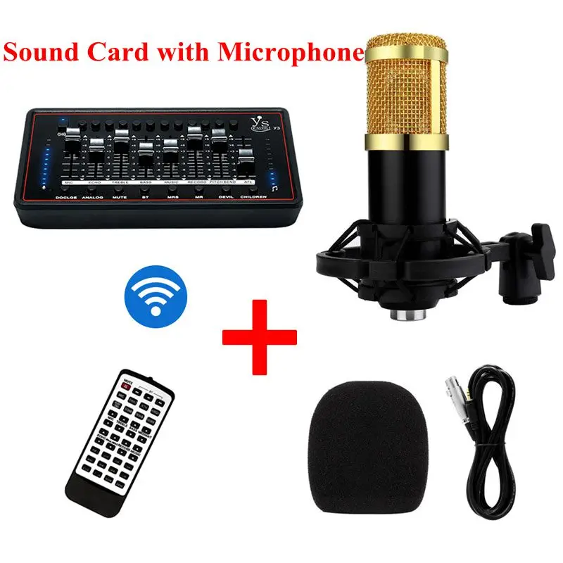 

Bm 800 Microphone For Computer bm800 Studio Microphone Karaoke Microphones Mikrofon microfone with interface de audio Sound Card