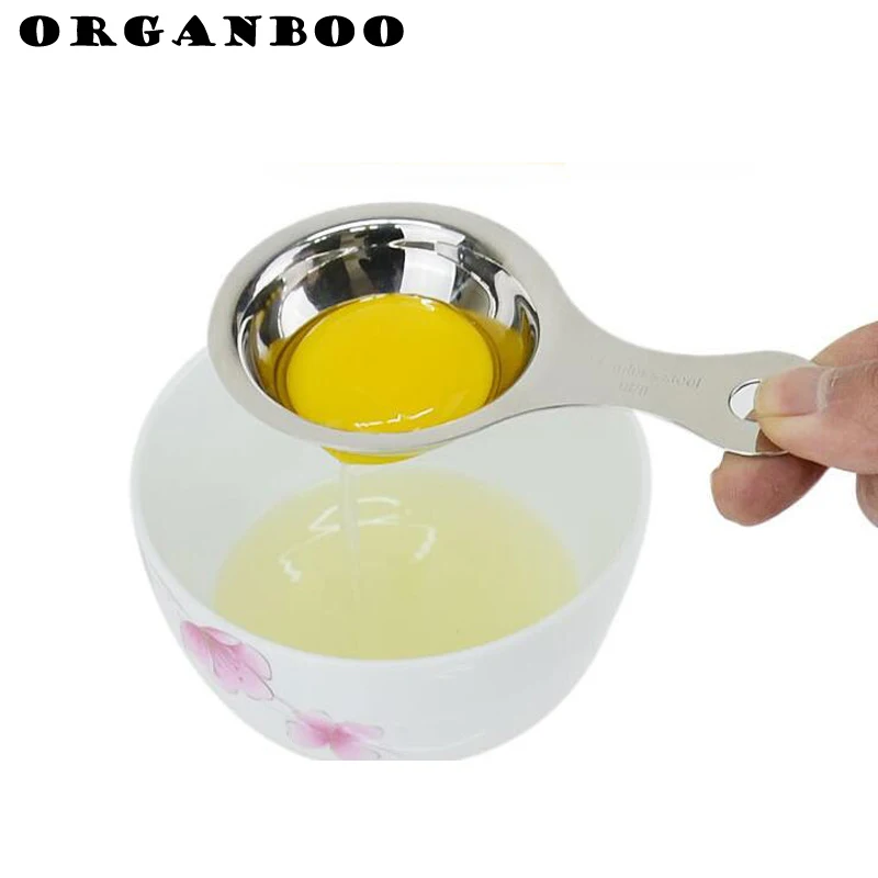 

ORGANBOO 1PC Long handle egg white separator stainless steel egg yolk filter egg vitellus divider kitchen tools baking tools