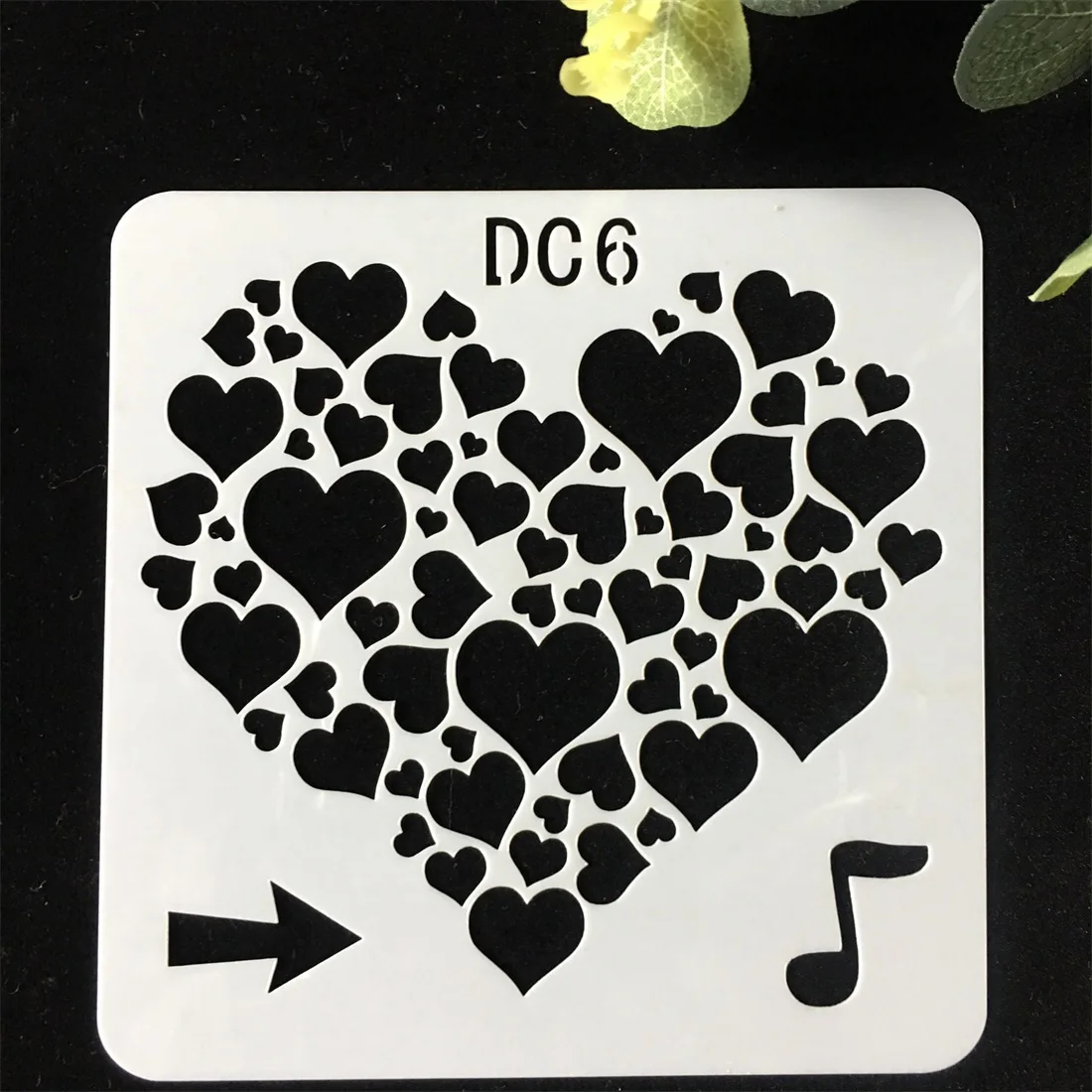1 шт. 13 см музыкальная нотка Love Heart DIY Поделки трафареты для наслоения настенная