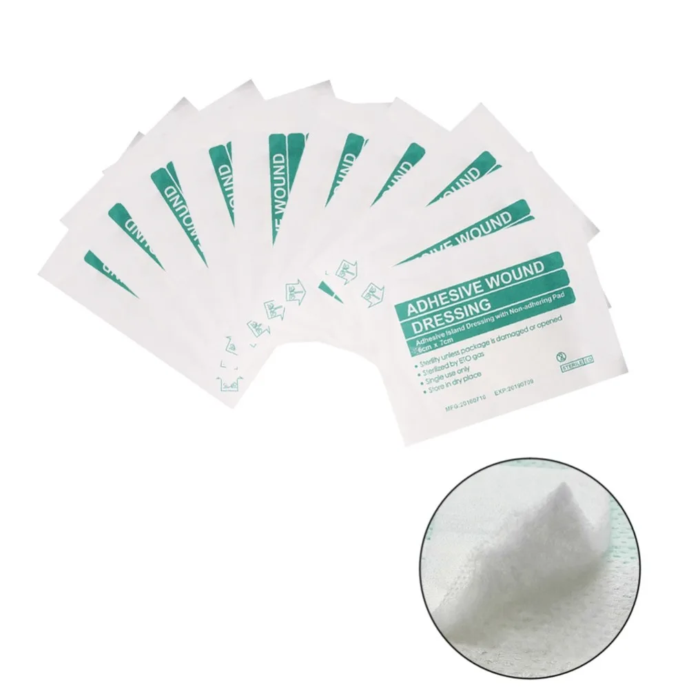 

10pcs Non-woven Medical Adhesive Wound Dressing Large Band Aid Bandage Useful 10x10cm