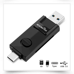 Rocketek USB 3,0 multi устройство чтения карт памяти OTG Тип c android адаптер мини кардридер для micro SD/TF microsd читателей компьютер