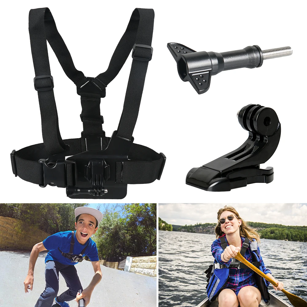 

Elastic Adjustable Head Strap Mount Belt and Chest Belt Mount Kit For GoPro Hero Sports camera Series Action Camera Accessories