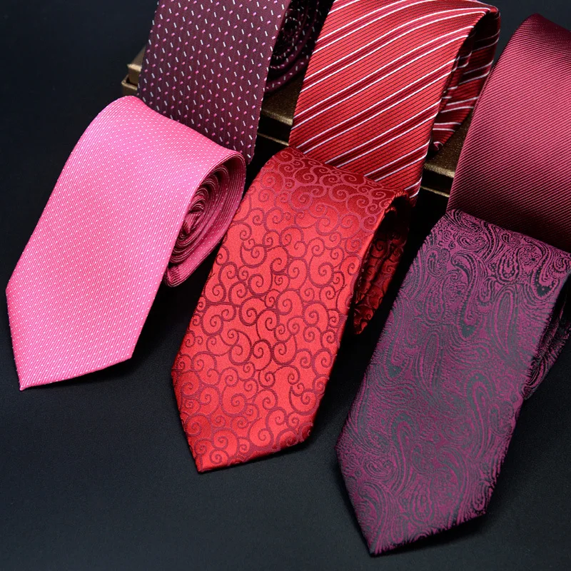 

BowTies for men red wedding groom suit business jacquard Korean wholesale corbatas gravatas para homens skinny slim neckties