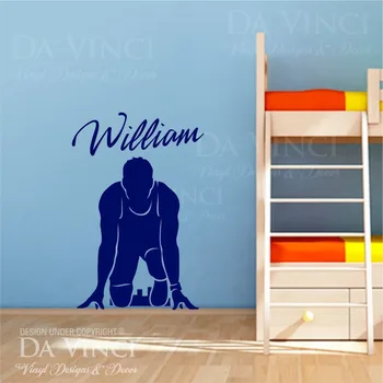 

Track Field Runner Athletic Decal Custom Name Wall Personalized Vinyl Sticker