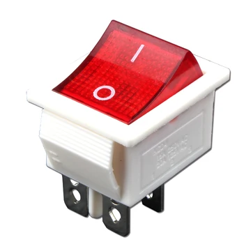 

KCD4-2*1 illuminated Boat Switch 4 Pin 6 Pin 220V White Base