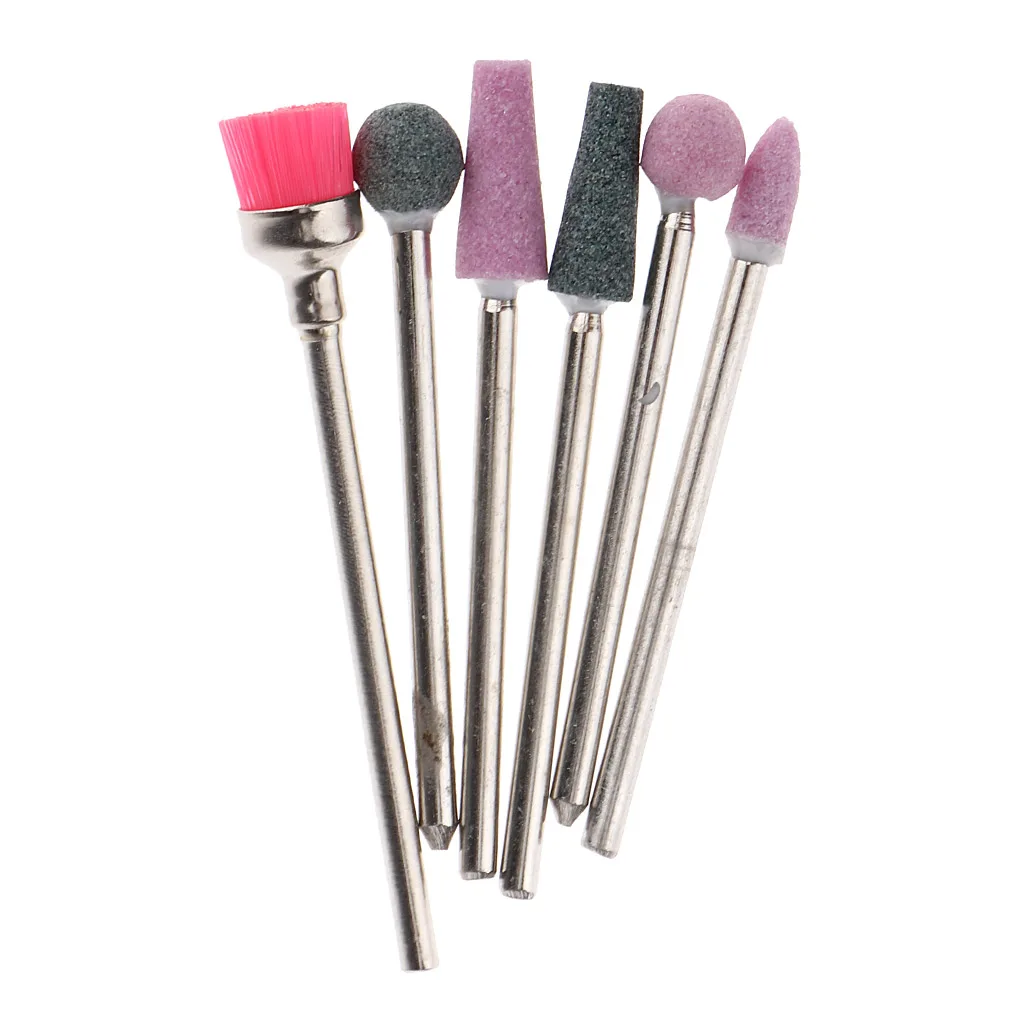 Cuticle Nail Drill Bits Set 6PCS Silicon Carbide Nail Files Bit Manicure Pedicure 3/32 inches