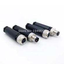 M8 sensor connector waterproof male&female plug screw threaded coupling 4 5 Pin A Type