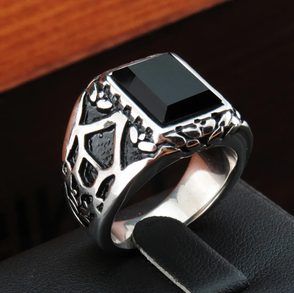 Buy FIVETWOO 316L Stainless Steel Vintage Movie Ring