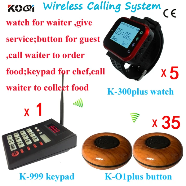 1 teclado 5 reloj muñeca 35 botones restaurante sistema de pedido cocina llamada camarero