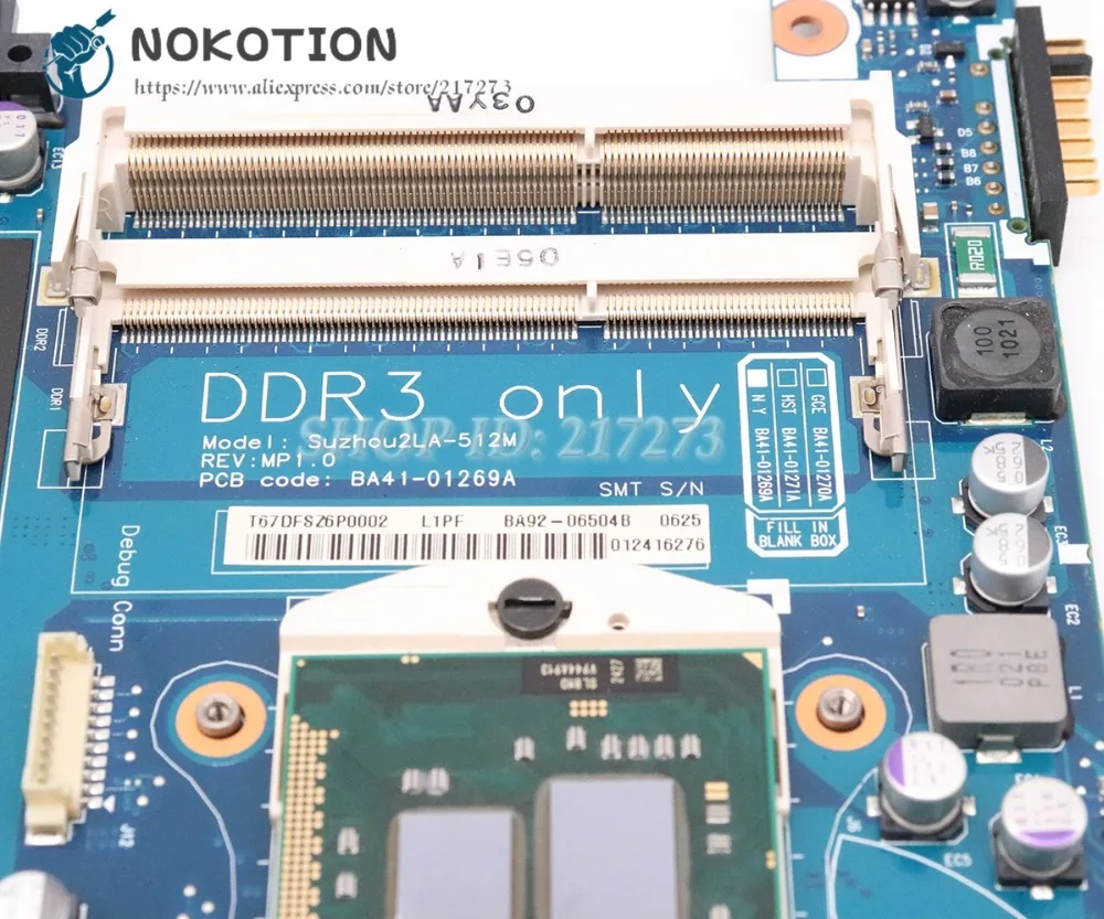 NOKOTION для samsung R440 Материнская плата ноутбука HM55 HD 4500 DDR3 процессор BA41-01270A BA92-06504B BA92-06504A BA41-01269A