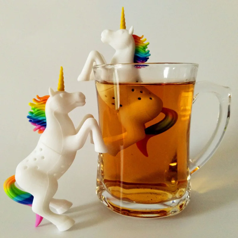 

1 Pcs Tea Infuser Strainers Unicorn Shape Filter Loose Diffuser Tea Bag Food Grade Leaf Herbal Spice Filter Silicone Creative