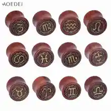 AOEDEJ 8-20 мм 12 созвездий пробки и туннели деревянные тоннели пирсинг ушные носилки ушные приборы Dilataciones ореха пирсинг