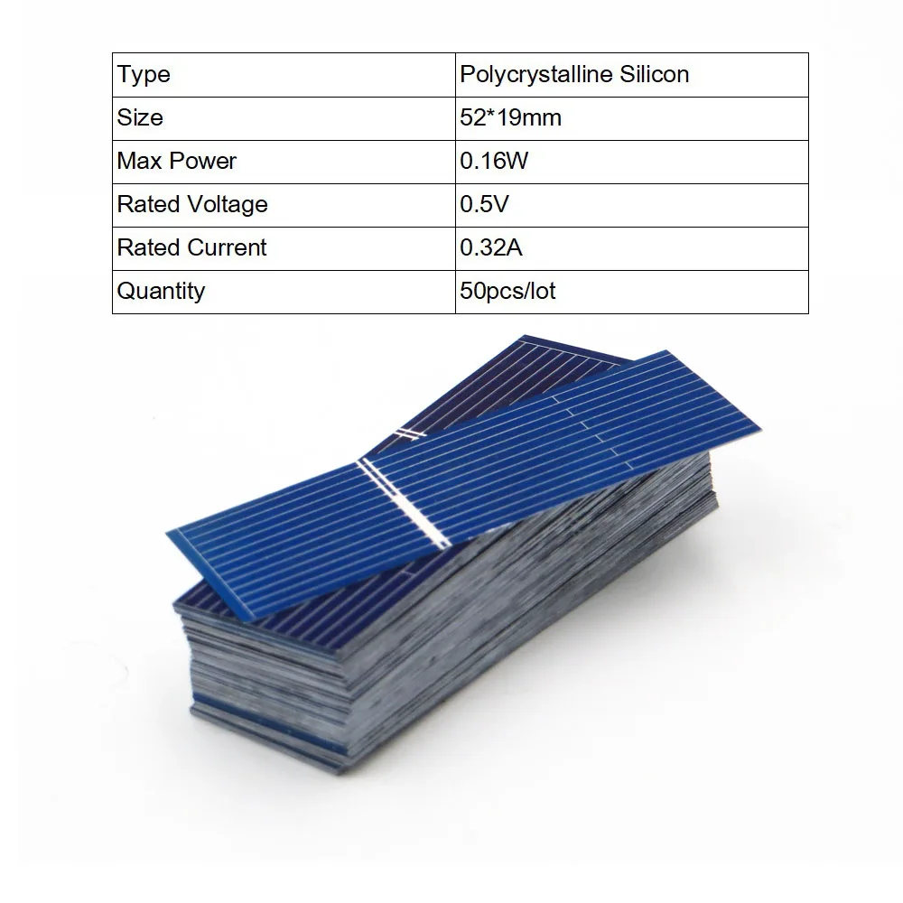 50 шт./лот 125 156 панель солнечных батарей DIY Зарядное устройство поликристаллический кремний Батарея Зарядка 5V 6V 12V кремния Sunpower 5/6 дюйма подойдет как для повседневной носки, так поли - Цвет: 0.16W