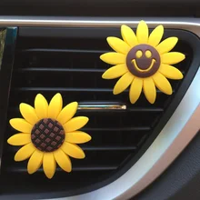 Подсолнечника и улыбкой лицо милый дизайн автомобильный освежитель воздуха парфюмерия в автомобиль духи воздушный Зажимная скоба кондиционер автомобиль аромат