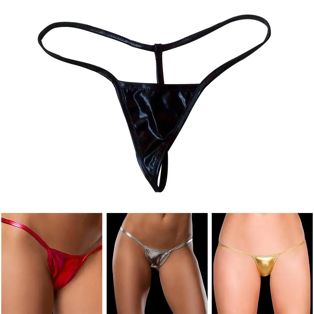 Женские сексуальные лакированные кожаные стринги T pants сексуальное нижнее белье|