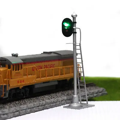 1 x O Scale Model Train block signals 2 aspect Railroad LED Light Silver #48S2LS 