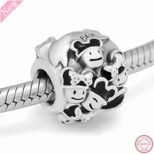 Осень новое поступление Desney бусины, семейные талисманы для женщин ювелирных изделий DIY Fit PANDORA Подвески Серебро 925 FL793