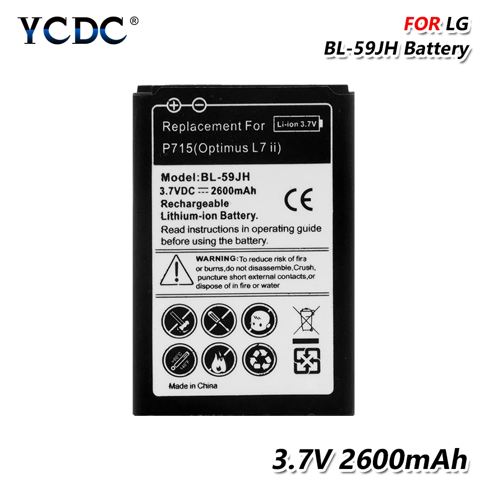 2600 мА/ч BL 59JH BL59JH литий ионная аккумуляторная батарея для LG Optimus L7 II двойной P715 P713 F3