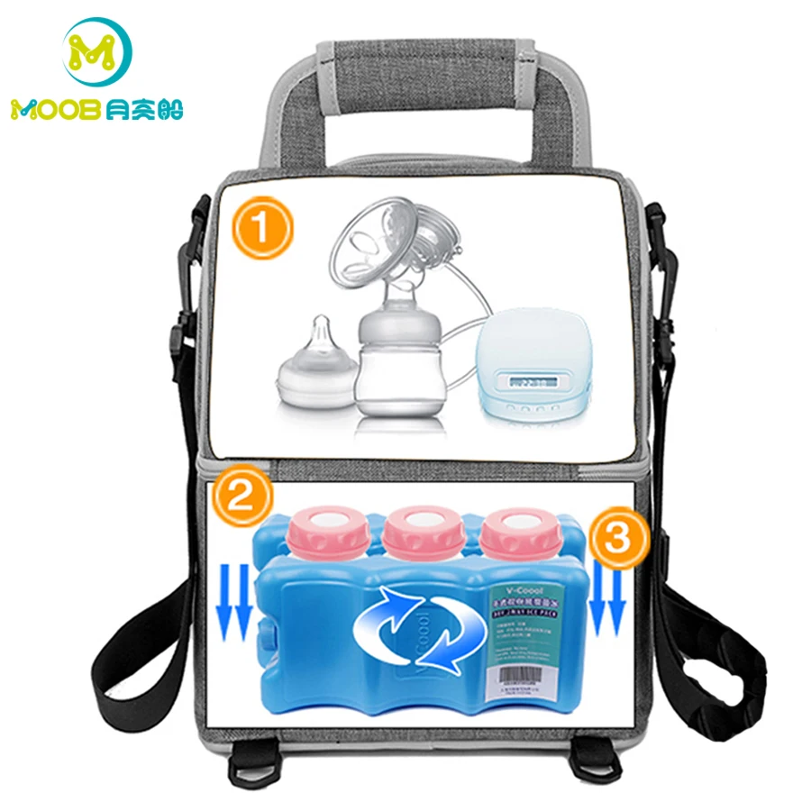 

Changing Bag Double Layer Portable Lunch Bag Food Cooler Picnic Travel Bags Multifunction Backpack Baby Diaper Bag Mummy MOOB