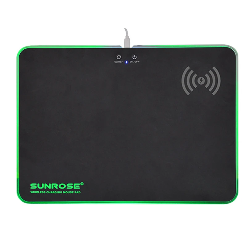 RGB LED Gaming Mouse Pad With Wireless Charger Function USB Wired Glowing Mousepad Laptop Desktop M