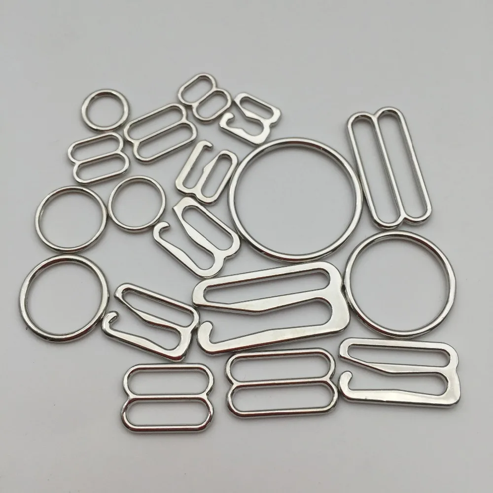 

Free shipping 200 pcs/lot Silver alloy bra rings sliders hooks