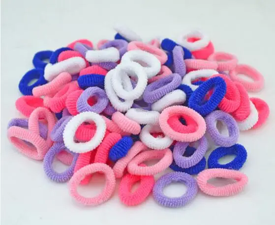 2017 Wholesale 300 Pcs Colorful Child Kids Hair Holders Cute Rubber Hair Band Elastics Accessories Girl Charms Tie Gum