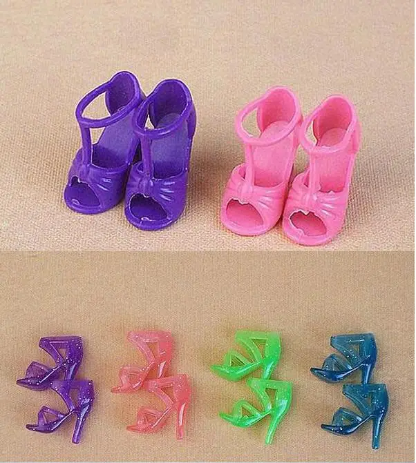 

12 Pair Doll Shoes Mixed-Styles Colorful Assorted Fashion Heels Sandals For 29cm Dolls Accessories Outfit Dress