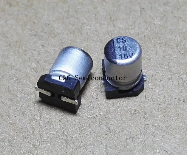 100 шт. 16В 10мкФ SMD 4х5мм чип алюминиевый электролитический конденсатор | Электронные
