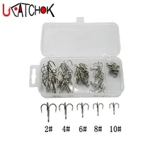 48 шт./кор. происхождения тройной крючок коробка набор различных размеров высокоуглеродистой стали три Якорные крючки Крючки-Тройники Коробка комбо набор рыболовные снасти