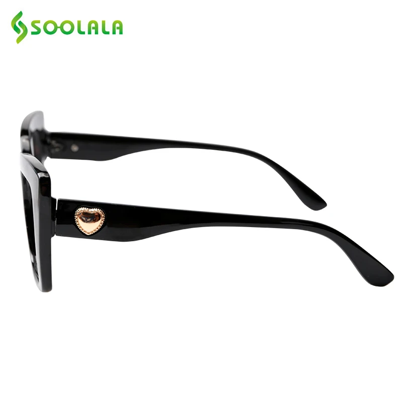 Günstig SOOLALA Süße Katze Auge Platz Lesebrille mit Herz Arme Frauen Hyperopie Presbyopie Brillen + 1,0 1,25 1,5 1,75 zu 4,0