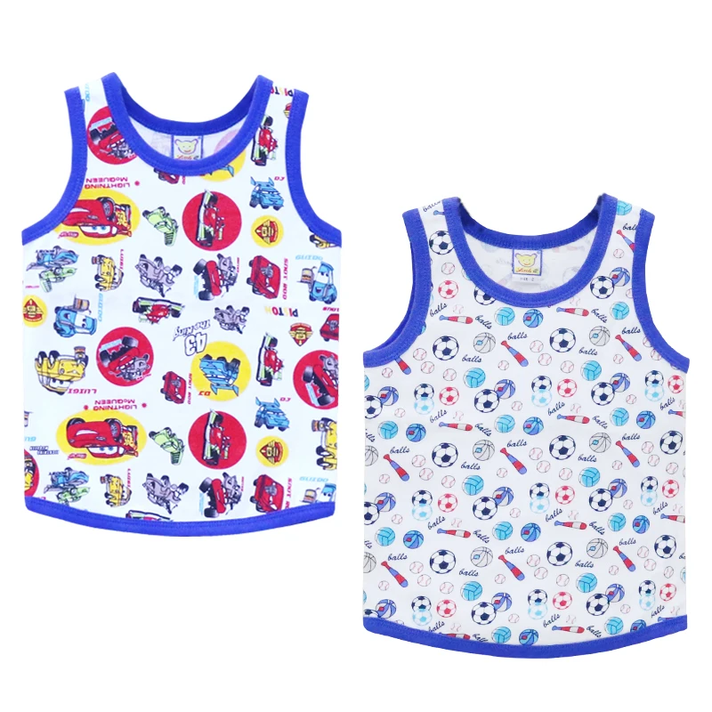 Children 100% Cotton Boys O Neck 2 Pieces/lot Sports Baby Summer Clothes kids undershirts for birthday gifts boys short sleeve shirts