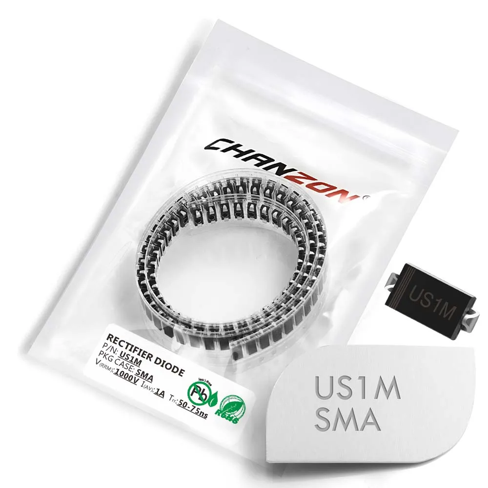(100 шт.) US1M SMD Ultra быстрое восстановление выпрямительного диода 1A 1000 V 50 75ns SMA (DO 214AC) 1