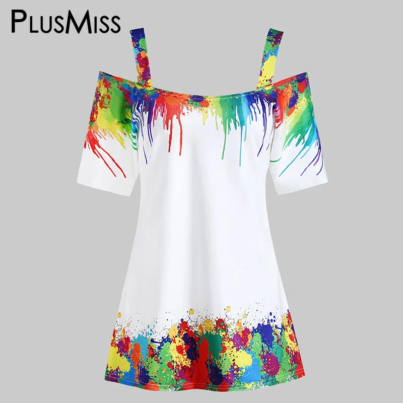 PlusMiss плюс размер 5XL XXXXL XXXL XXL галстук краситель печатные сексуальные топы с