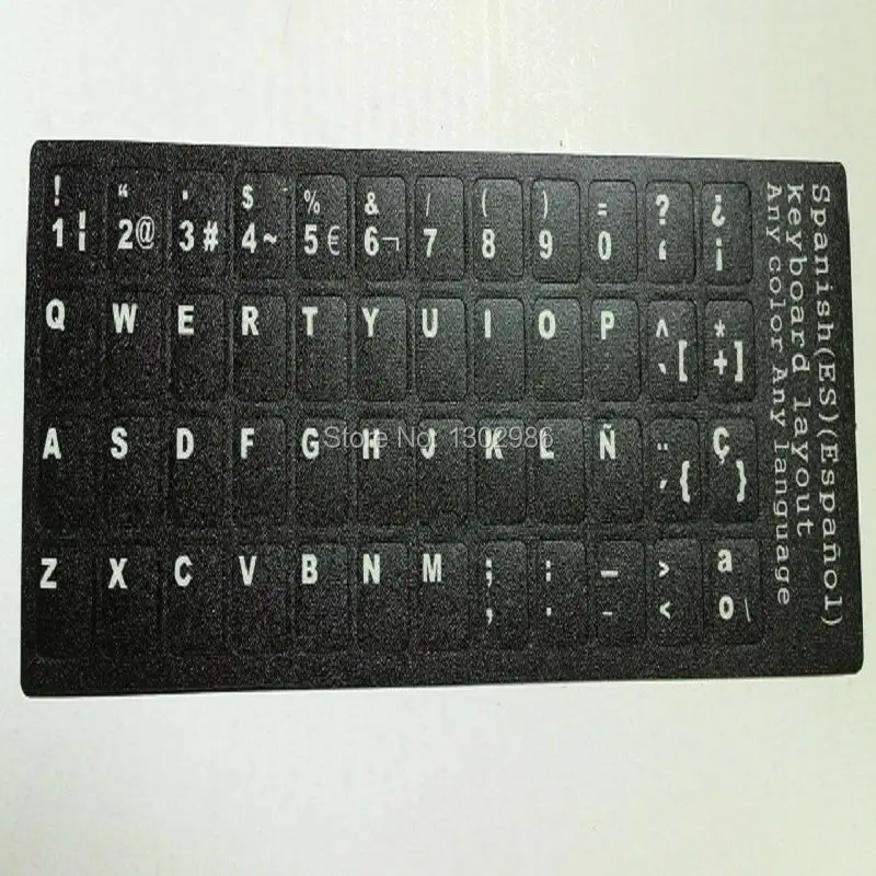50pcs Spanish Letters Alphabet Learning Keyboard Layout Sticker For Laptop Desktop Computer Keyboard 10 inch Or