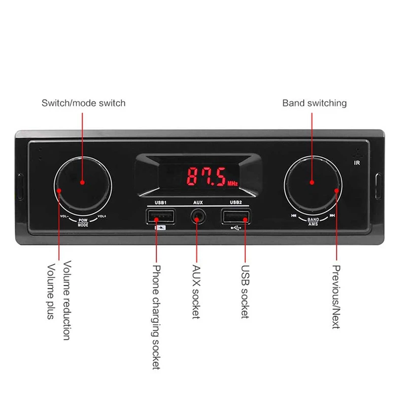 Bluetooth K501 авто радио 12V 1Din FM радио автомобиля MP3 плеер