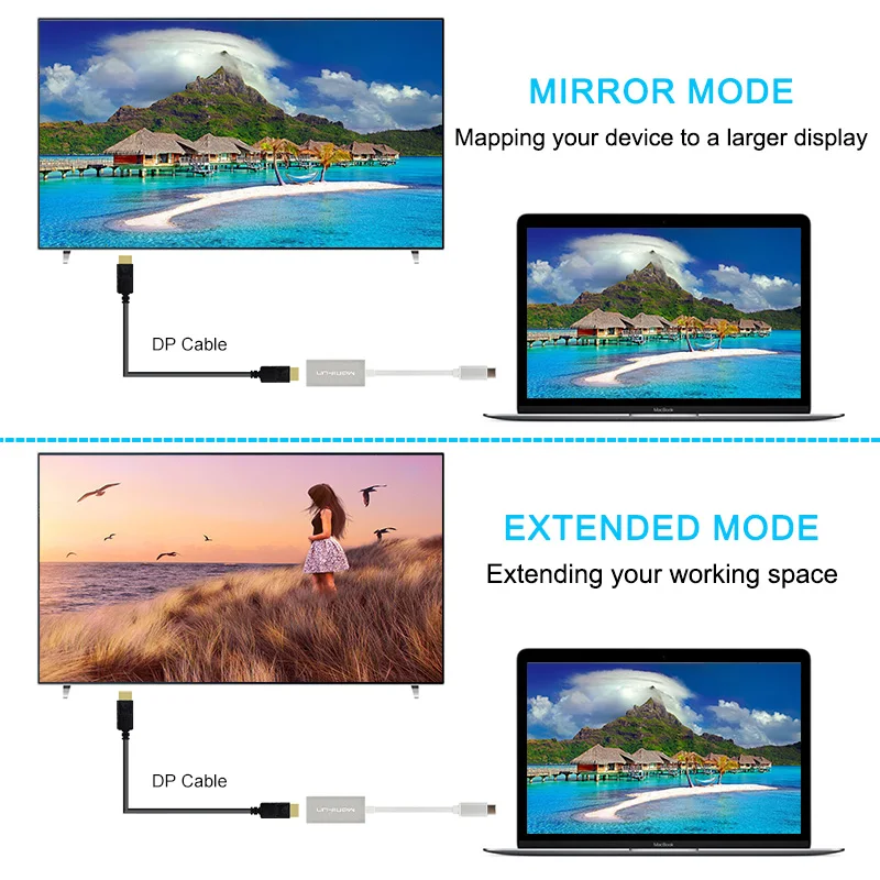 USB C 3.1 Type C to DisplayPort DP Adapter Support 4K Male to Female HDTV Converter Cable for Apple Macbook Projector Monitor (10)