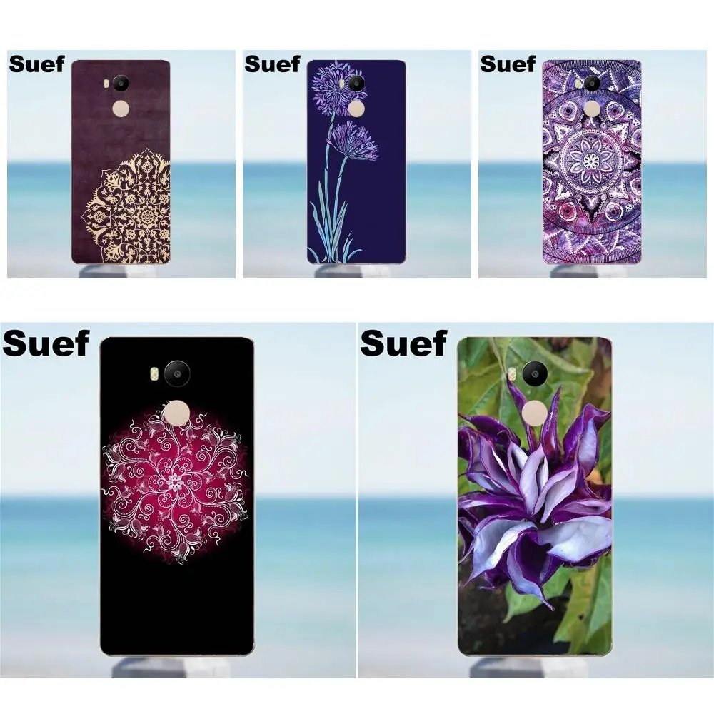 Suef фиолетовый с цветочным принтом мандалой для Xiaomi Redmi 4 3 3S Pro Mi3 Mi4 Mi4i Mi4C Mi5 Mi5S Mi Max Note
