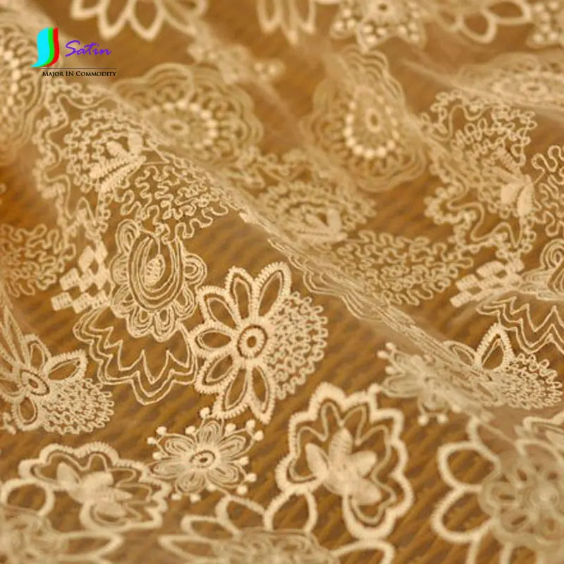 Красивое светло-розовая органза вышитая ткань полое женское белье из сетчатой ткани вышитое платье свадебное платье ткань S084M