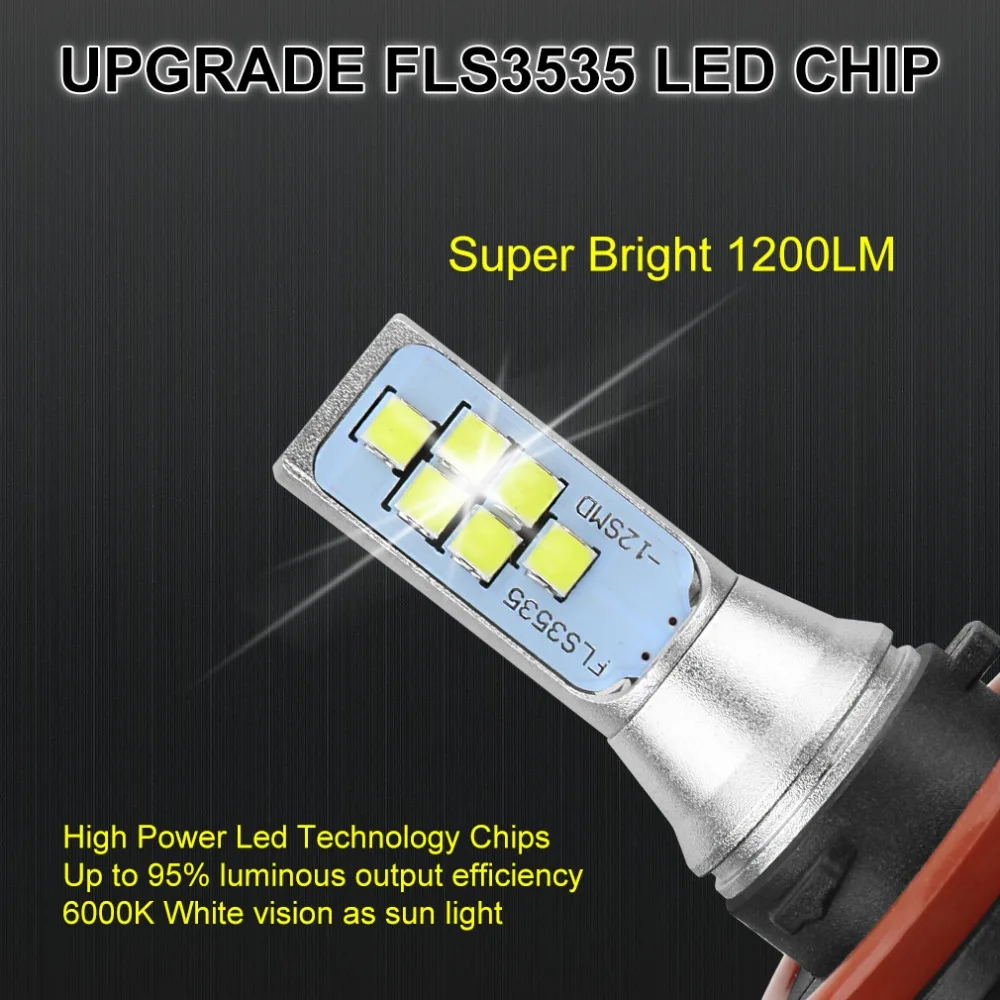 S& D 2 шт. светодиодный противотуманные лампы H11 H8 H16 светодиодный супер яркий автомобильный светильник HB3 9005 9006 HB4 5202 PS X 24W работает светильник Светодиодные лампы 12V