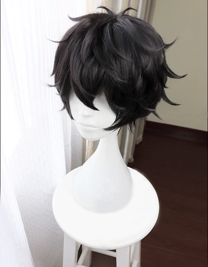 yandy costumes Game Persona 5 P5 Hero Kurusu Akira Short Black Wig Heat Resistant Hair Cosplay Costume Wigs + Freen Wig Cap naruto cosplay