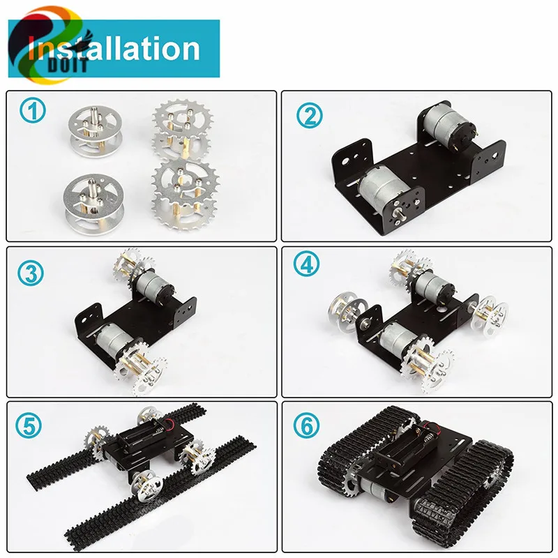 Умный робот шасси танка гусеничный Автомобильная платформа T101 с двойной DC 12 V 350 об/мин двигатель для Arduino DIY игрушка робот часть