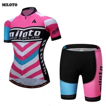MILOTO быстросохнущая дышащая велосипедная майка с коротким рукавом летняя женская рубашка велосипедная Одежда Топы нагрудник шорты велосипедная одежда