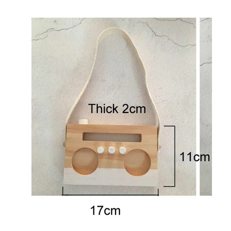 Прекрасный Деревянный радиоприемник для детей, игрушка, нордическая лента, рекордер, фигурки, ремесла, детская комната, подвесные украшения, подарки на Рождество, день рождения