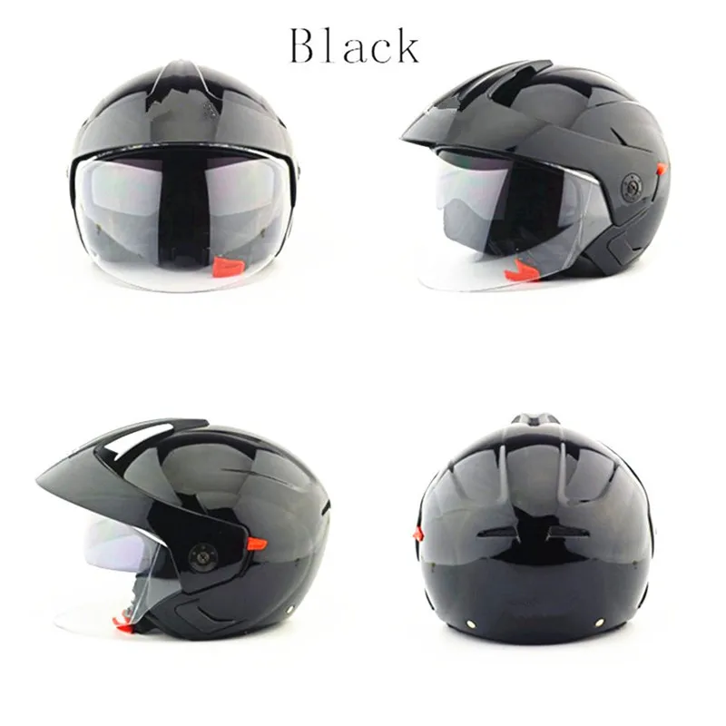 Шлем moto rcycle с открытым лицом capacete moto cicleta cascos para moto racing moto rcycle винтажные шлемы с двумя линзами глянцевый черный